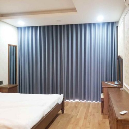 Rèm vải 1 lớp màu xám 