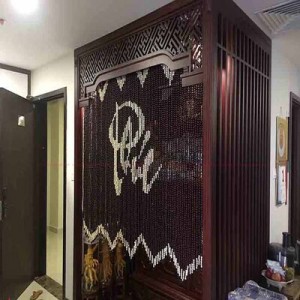 Rèm hạt gỗ phòng thờ - RHG07