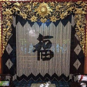 Rèm hạt gỗ phòng thờ - RHG09