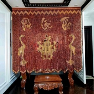 Rèm hạt gỗ phòng thờ - RHG06