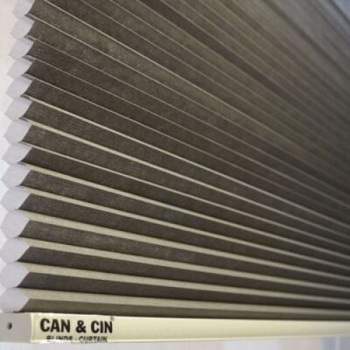 Rèm tổ ong màu xám cho cửa sổ - RT004