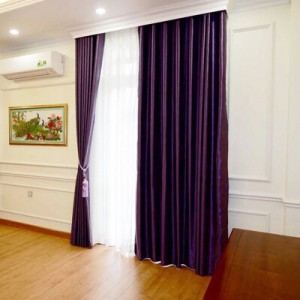 Rèm vải 2 lớp màu tím